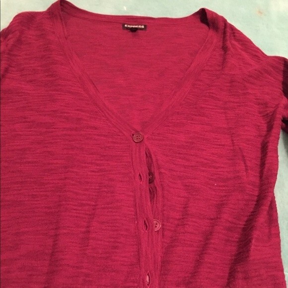 Express size medium low cut cardigan button sleeve - Picture 2 of 6